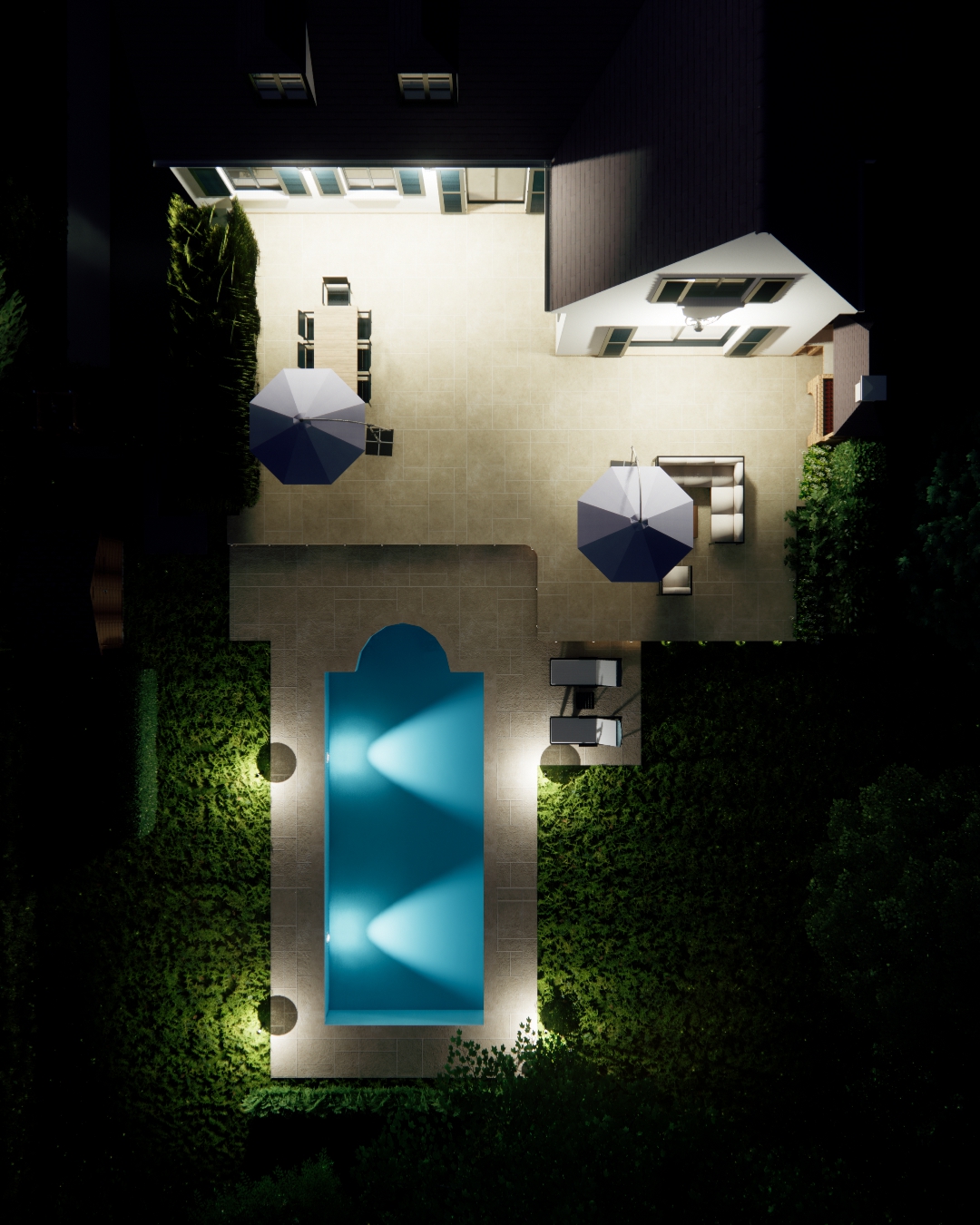 Vue de dessus de nuit